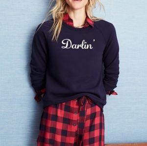 Draper James Navy Sweatshirt with Red Accents